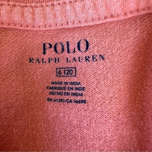 Polo Ralph Lauren Classic Polo Shirt Boys Size 6 Coral Embroidered Pony GUC - Picture 6 of 7